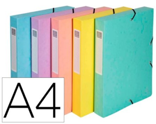 Pasta Projetos Exacompta Aquarel Cartao Forrado A4 L40mm Pack 8 Cores Pastel Sortidas (59560E)
