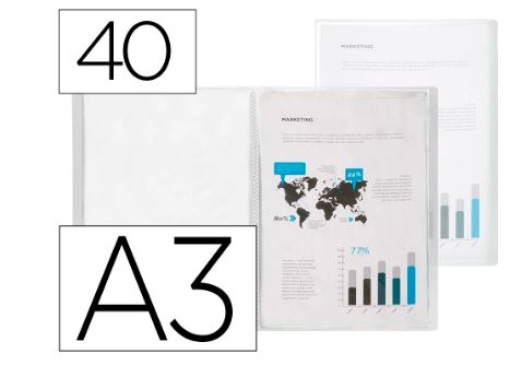 Capa Catalogo Liderpapel 40 Bolsas Polipropileno A3 Transparente Translucido (EC50)