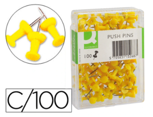 Alfinetes Sinalizacao Q-Connect Amarelo Cx.100un (KF15268)