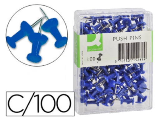 Alfinetes Sinalizacao Q-Connect Azul Cx.100un (KF15269)