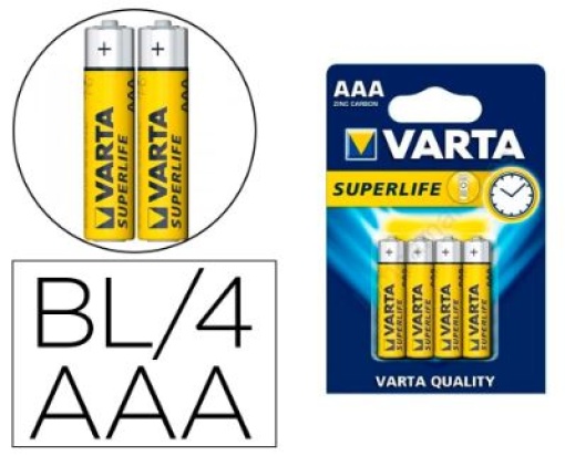 Pilha Alcalina Varta Superlife LR03 AAA (Blister 4uni) 