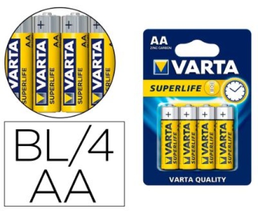 Pilha Alcalina Varta Superlife LR6 AA (Blister 4uni) 