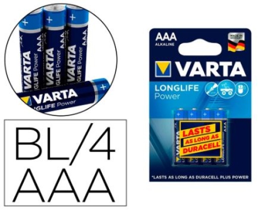Pilha Alcalina Varta Longlife LR03 AAA (Blister 4uni) 