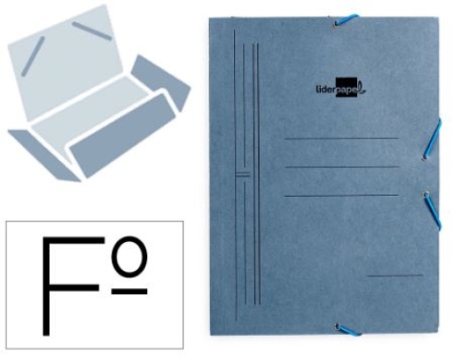 Pasta Liderpapel C/Elasticos Folio 3 Abas Cartao Pintado Azul 410g (CG39)