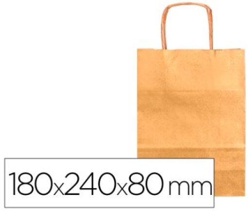 Saco Papel Q-Connect Ouro Com Asa Retorcida 180x240x80mm (KF03738)