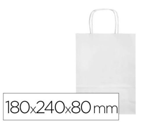 Saco Papel Q-Connect Branco Com Asa Retorcida 180x240x80mm (KF03740)