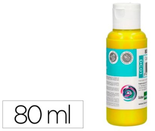 Guache Liquido Liderpapel Acrilico 80ml Amarelo (DC01)
