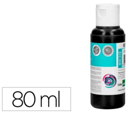 Guache Liquido Liderpapel Acrilico 80ml Preto (DC08)