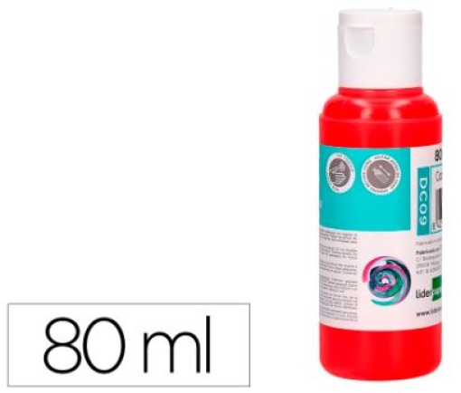 Guache Liquido Liderpapel Acrilico 80ml Vermelho (DC09)