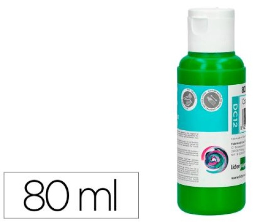Guache Liquido Liderpapel Acrilico 80ml Verde (DC12)
