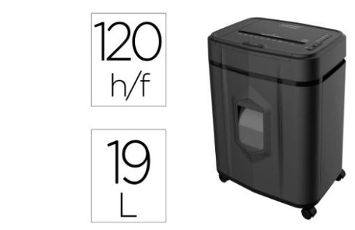 Destruidora de Documentos Q-Connect Cap. Corte 120f Auto/10f Manual (KF10486)
