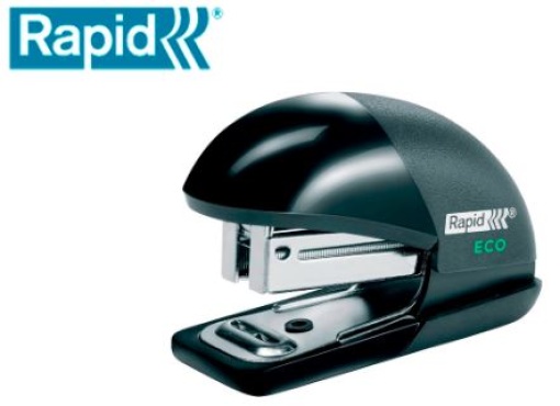 Agrafador Rapid Mini Fashion Eco Plastico 100% Reciclado Cap.10fls (24/6-26/6) Preto (24846201)