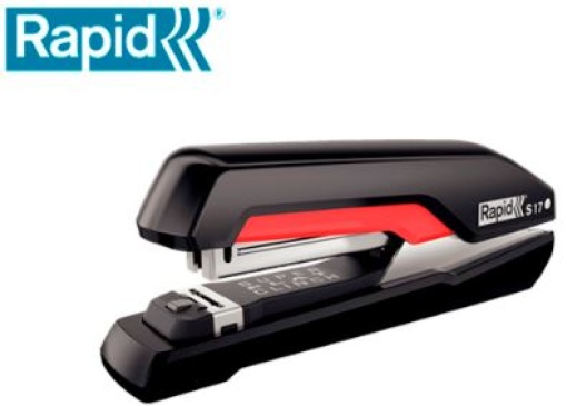 Agrafador Rapid S17 FullStrip Plastico Cap.30fls (24/6-26/6) Preto/Vermelho (5000538)