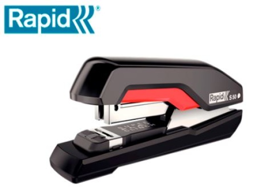 Agrafador Rapid Supreme S50 Plastico Cap.50fls (24/6-8+ - 26/6-8+)Preto/Vermelho (5000544)