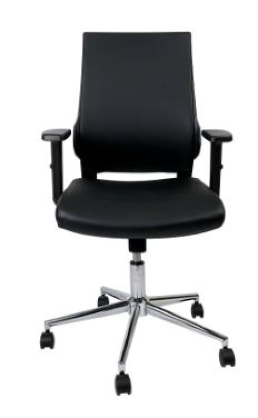 Cadeira Giratoria Q-Connect Encosto Medio Imitacao Pele Regulavel em Altura 980+100x630x625mm Preto