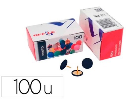 Pioneses Office Lismania Pretos 9mm Cx.100un (7PIOLMA.02)