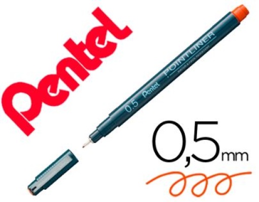 Marcador Pentel Pointliner Com Tinta Pigmentada Sanguinea Ponta de 0,5mm (S20P-5SG)
