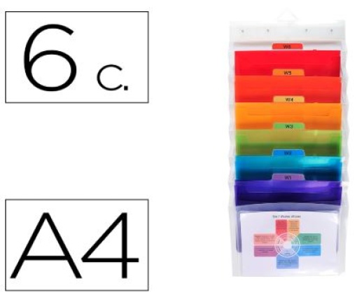 Expositor de Parede Exacompta Polipropileno Cristal 6 Compartimentos