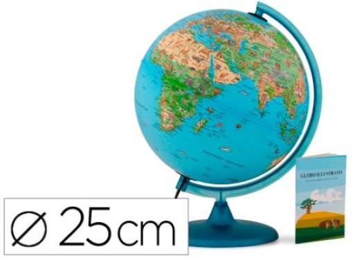 Globo Terrestre Nova Rico Safari Base e Meridiano com luz Diam.25cm Azul (0325SASASPLBB)