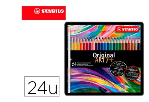 Lapis Cor Stabilo Original Arty Aguarelaveis Estojo Metalico  24Cores (8774-6)