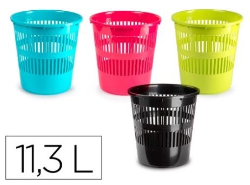 Cesto de Papeis Plastico Plastiforte Redondo Cores Sortidas 11,3L  275x275x280mm