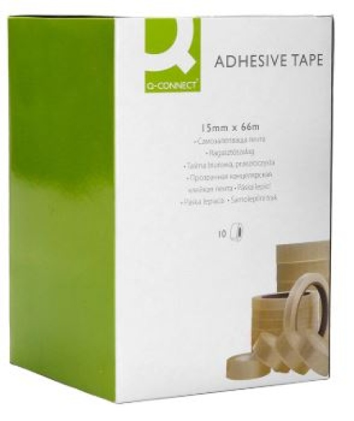 Fita Adesiva Q-Connect Clear 66mx15mm Pack 10Rolos (KF01788)