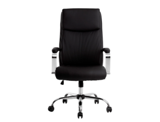Cadeira Direcao Q-Connect Leo Imit. Pele Preta (KF10306)