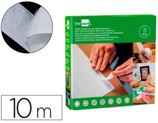 Fita de Fecho Adesivo Liderpapel Velcro Branco 20m x10m (VL01)