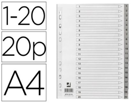 Separador Plastico Q-Connect Numerado 1-20 (KF01919)
