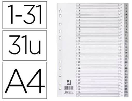 Separador Plastico Q-Connect Numerado 1-31 (KF01895)