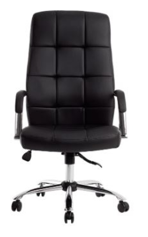 Cadeira De Direcao Q-Connect Imitaçao Pele Base Metalica Preta (KF04623)