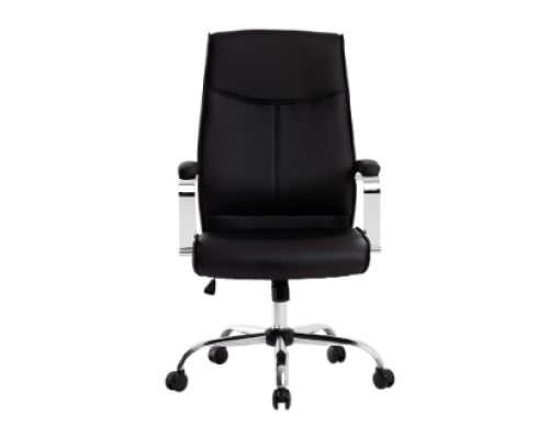 Cadeira Direcao Q-connect Modena Imit. Pele Rodas Premium Preta (KF04628)