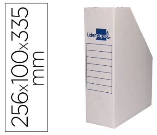 Porta Revistas Liderpapel Cartao Branco C/Oculo na Lombada 256x100x335mm (RV01)