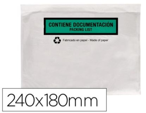 Envelope Packing List Autoadesivo Q-Connect Porta Documentos Multilingue 240x180mm Sem janela 100% Papel Pack 100un (KF14566)
