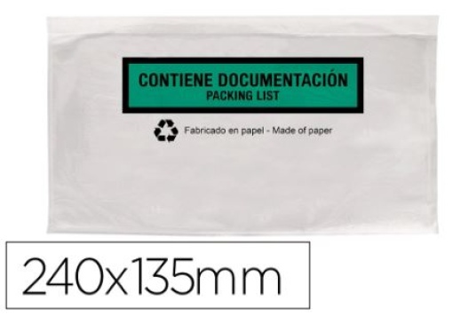 Envelope Packing List Autoadesivo Q-Connect Porta Documentos Multilingue 240x135mm Sem janela 100% Papel Pack 100un (KF14567)