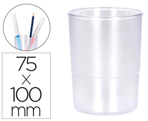 Porta Lapis Q-Connect Redondo Plastico Transparente (KF17163)