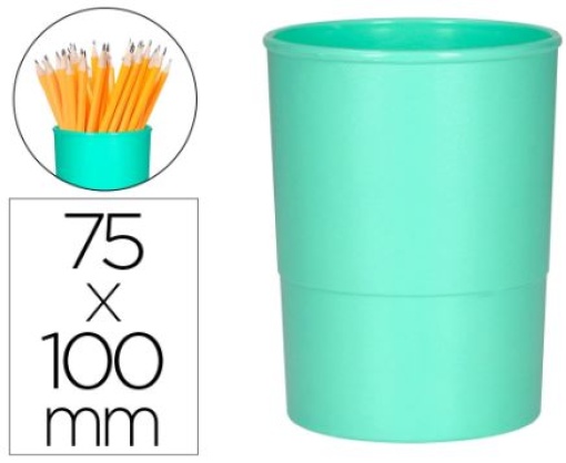 Porta Lapis Q-Connect Redondo Plastico Menta (KF17164)