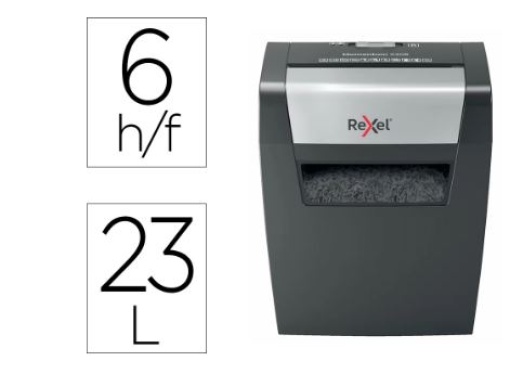 Destruidora Documentos Rexel Momentum X406 P4 Capacidade Corte 6Fls Destroi Agrafes e Clips Cesto 15L