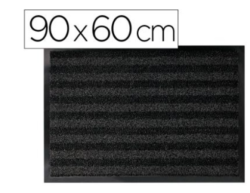 Tapete de Chao Q-Connect Premium P/Interiores Antideslizante Fibra Polipropileno e Feltro Cinza 90x60cm