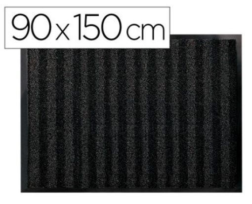 Tapete de Chao Q-Connect Premium para Interiores Antideslizante Fibra Polipropileno e Feltro Cinza 90x150cm (KF03779)
