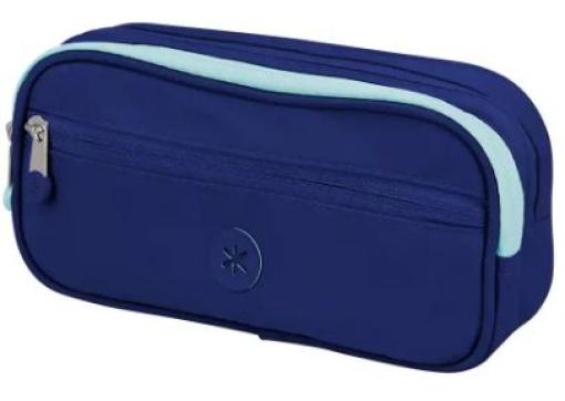 Estojo Escolar Antartik 3 Compartimentos Complemento da Mochila 100x60x220mm Azul (IK06)