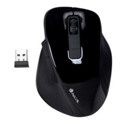 Rato NGS Bow Otico 800/1200/1600 dpi Sem Fios 5 Botoes Recetor 2.4 ghz Preto