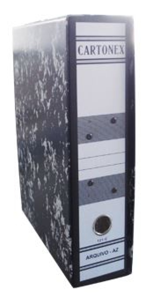 Pasta de Arquivo Definitivo Cartonex Ref.121-C C/Cx. Marmoreada Preta Pack 25un