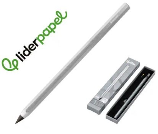 Lapis Liderpapel Infinito C/Borracha Aluminio Hexagonal Prateado Ultra Resistente + 1 Recarga (LL07)