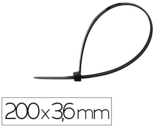 Abracadeira Q-Connect 200x3,6mm Preta Emb.100un (KF17185)