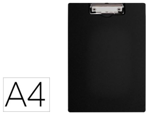 Porta Notas Q-Connect com Mola Miniclip Superior A4 Plastico 50% Reciclado Preto Espessura 2,1mm (KF14409)