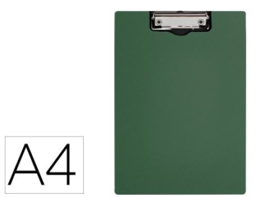 Porta Notas Q-Connect com Mola Miniclip Superior A4 Plastico 50% Reciclado Verde Azeitona Espessura 2,1mm (KF14412)