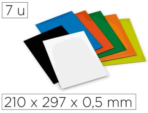 Magnetos Folha Faibo 210x297x0,5mm Pack 7 Cores Sortidas (7597)