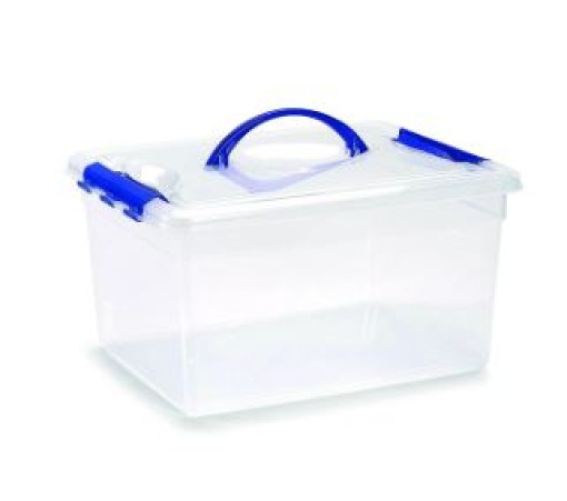Caixa de Armazenagem Plasticforte Nº9 Transparente com Tampa Asa Capacidade 12L (1128706)
