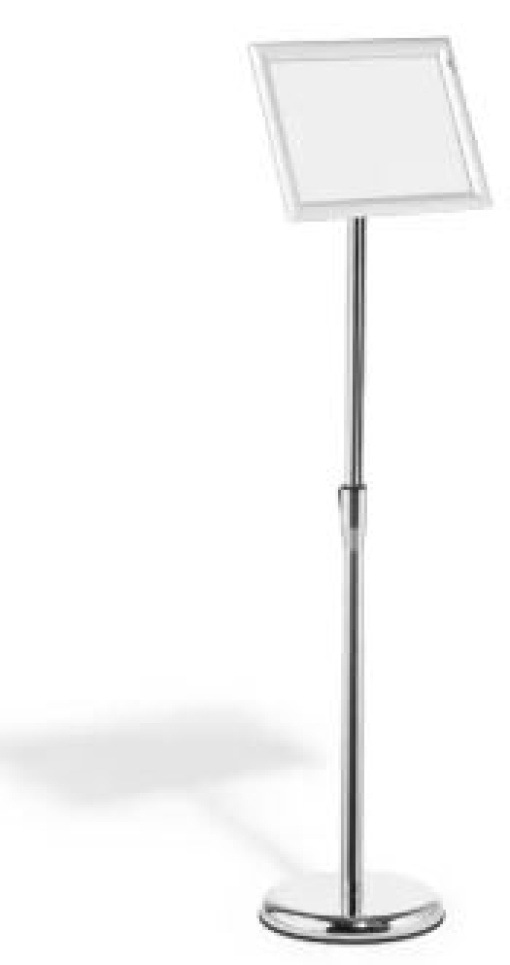 Atril de Chao Durable Moldura Aluminio A4 Vertical/Horizontal Altura Ajustavel 77 a 120,5cm (479823)